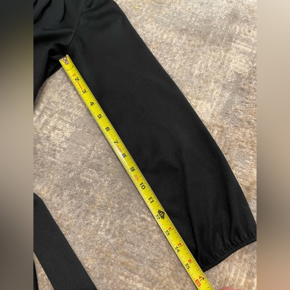 Vintage Sears Black Pleated Skirt Dress With High Pleated V- Neckline Belted - Picture 11 of 11